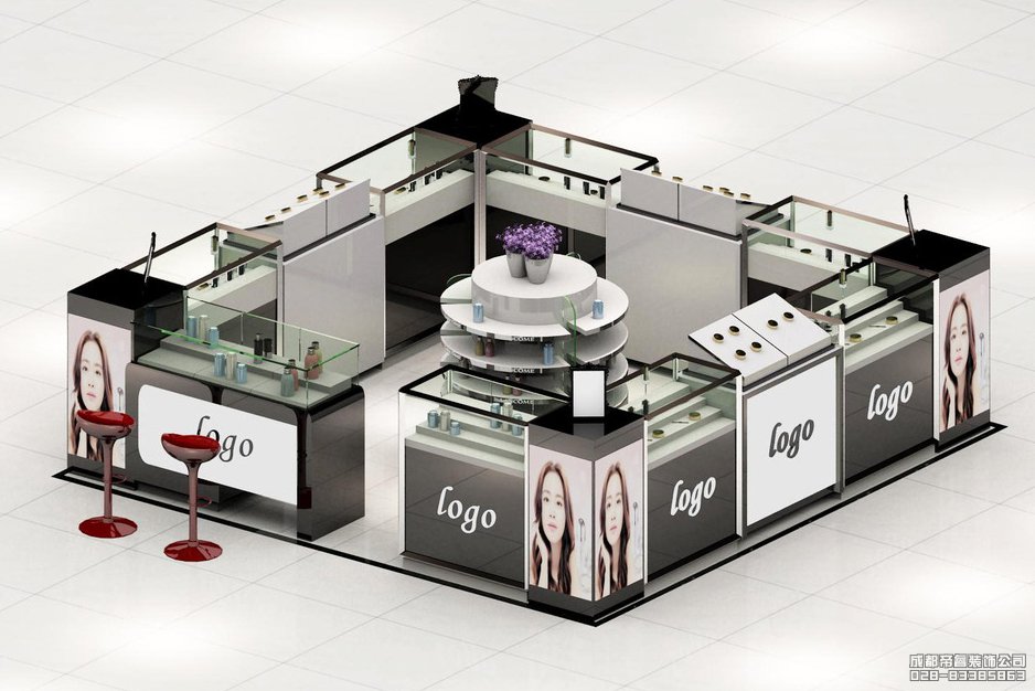 商場化妝品展廳裝修設(shè)計效果圖