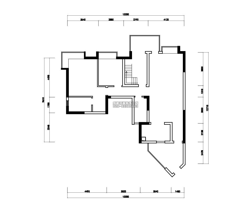 簡歐套三住宅家原始結(jié)構(gòu)平面設(shè)計(jì)圖